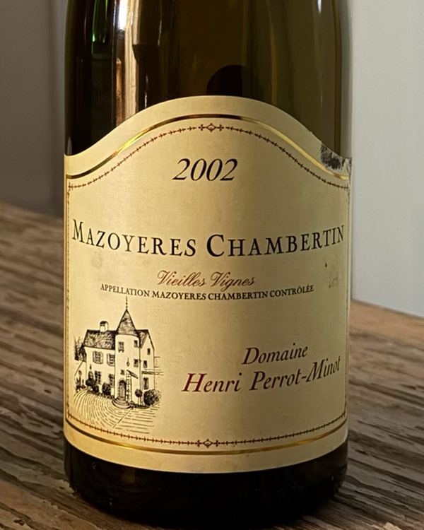 Label of Domaine Henri Perrot-Minot Mazoyeres Chambertin Vieilles Vignes 2002